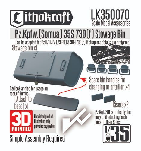 1:35 Pz.Kpfw. (Somua) 35S 739(f) - Stowage Bin (3D-Printed)