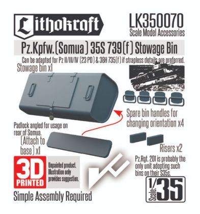 1:35 Pz.Kpfw. (Somua) 35S 739(f) - Stowage Bin (3D-Printed)
