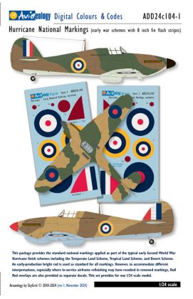 1:24 Hawker Hurricane National Markings - Early Variation 1