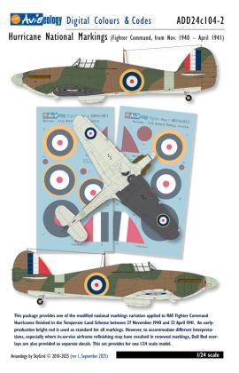 1:24 Hawker Hurricane - National Markings Early Variation 2 (November 1940 - April 1941)