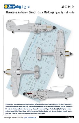 1:24 Hawker Hurricane - Airframe Stencil / Data Marking (Part 1)
