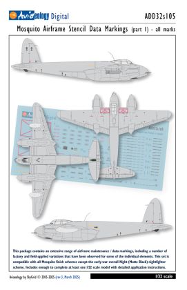 1:32 de Havilland Mosquito - Airframe Stencil / Data Marking (Part 1)