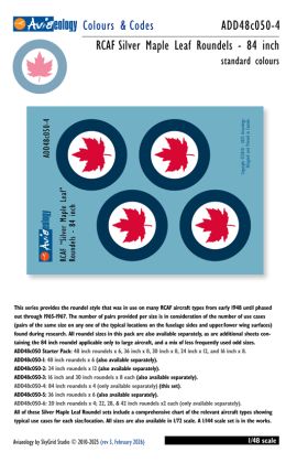 1:48 RCAF Silver Maple Leaf Roundels - 84 inch