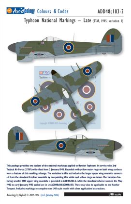 1:48 Hawker Typhoon National Markings - Late (2TAF / BAFO Variation 1)