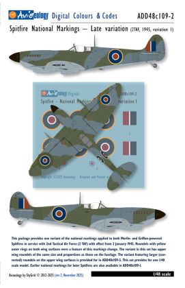 1:48 Supermarine Spitfire - National Markings Late (2 TAF / 1945 Variation 1)