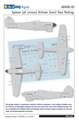 1:48 Hawker Typhoon - Airframe Stencil / Data Marking (Part 1)