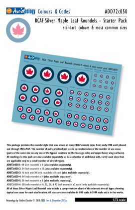 1:72 RCAF Silver Maple Leaf Roundels