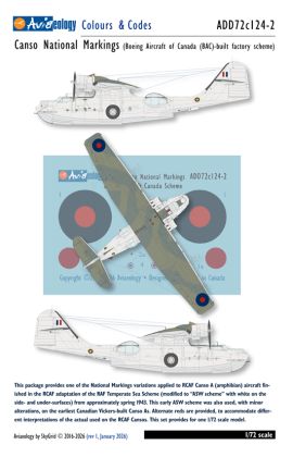 1:72 Canso National Markings - Boeing Canada-Built aircraft in RCAF Service (Colours & Codes)