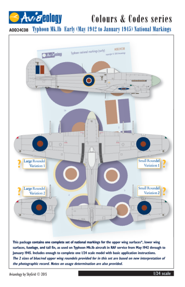 1:24 Hawker Typhoon Mk.IB National markings (May 1942 - January 1945)