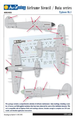 1:24 Hawker Typhoon Mk.I - airframe stencil / data series