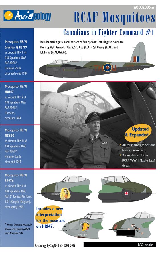 1:32 RCAF Mosquitoes FB VI of 418 Squadron - Intruders (Revised / Limited Re-Release)