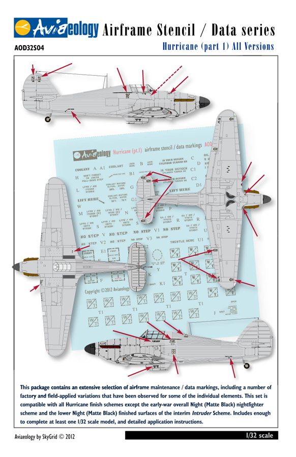 1:32 Hawker Hurricane - Airframe Stencil / Data (Part 1)