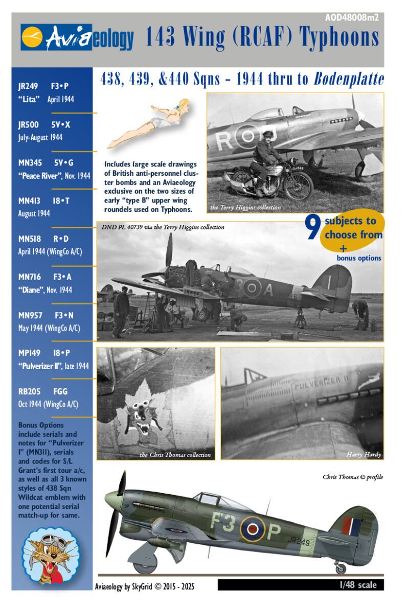 RCAF Hawker Typhoons - 1944 to Bodenplatte