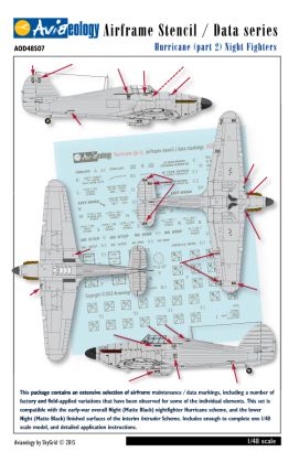 1:48 Hawker Hurricane - airframe stencil / data series (Part 2 - Nightfighters)
