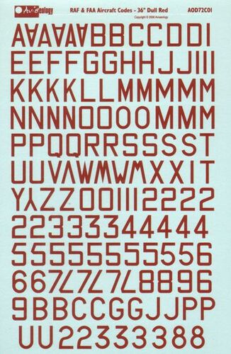 1:72 RAF and FAA Codes Letters: 36' Dull Red