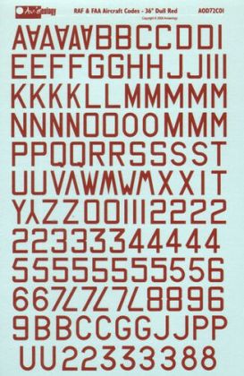 1:72 RAF and FAA Codes Letters: 36' Dull Red