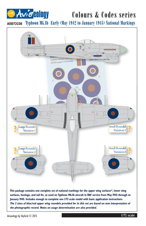1:72 Hawker Typhoon Mk.IB - national markings (May 1942 - January 1945)
