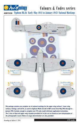 1:72 Hawker Typhoon Mk.IB - national markings (May 1942 - January 1945)