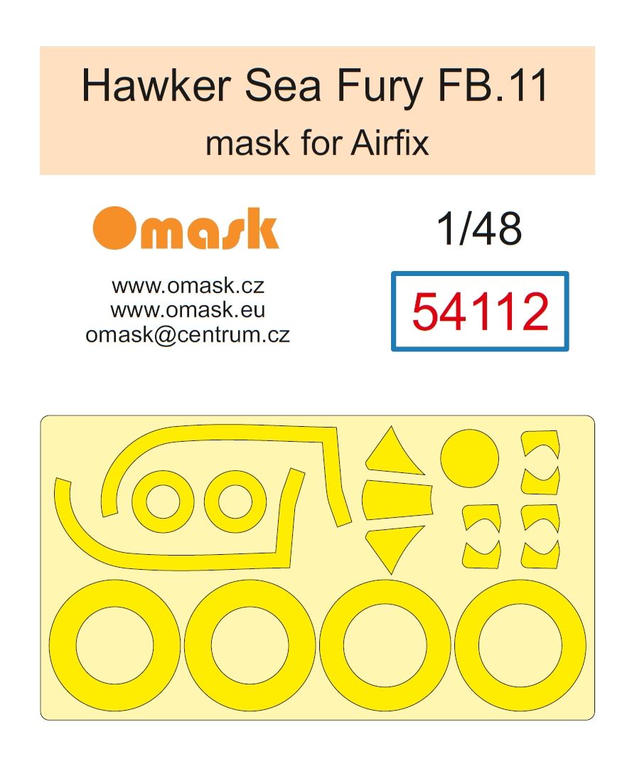 1:48 Hawker Sea Fury FB.11 mask (for Airfix)