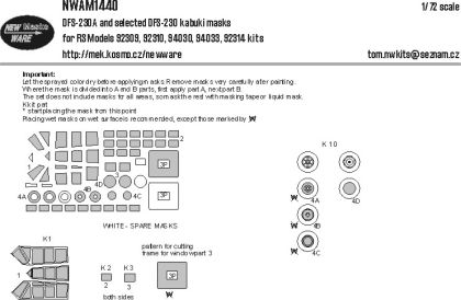 1:72 DFS-230 A and selected DFS-230 - Kabuki Masks (for RS Models Kits)