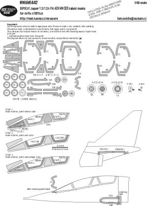 1:48 SEPECAT Jaguar T.2 / T.2A and T.4 - ADVANCED Kabuki Masks (for Airfix 11011 Kit)