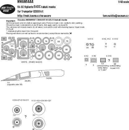 1:48 RA-5C Vigilante - BASIC Kabuki Masks (for Trumpeter 02809 Kit)