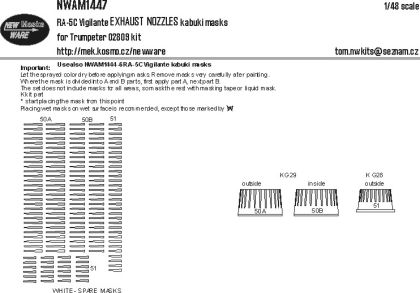 1:48 RA-5C Vigilante - EXHAUST NOZZLES Kabuki Masks (for Trumpeter 02809 Kit)