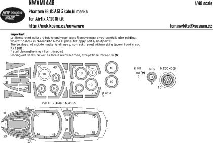 1:48 Phantom FG.1 - BASIC Kabuki Masks (for Airfix 12015 Kit)