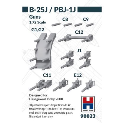 1:72 B-25 J / PBJ-1 J - Guns (for Hasegawa and Hobby 2000 Kits / 3D-Printed)