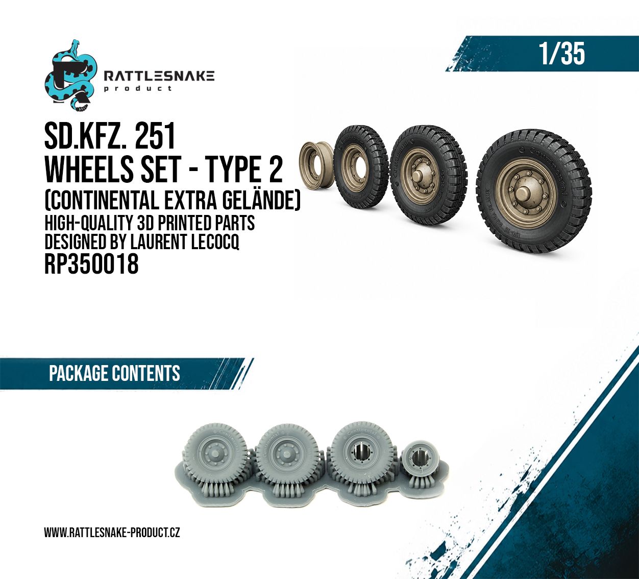 1:35 Sd.Kfz. 251 Wheel Set Type 2 – Continental Extra Gelände