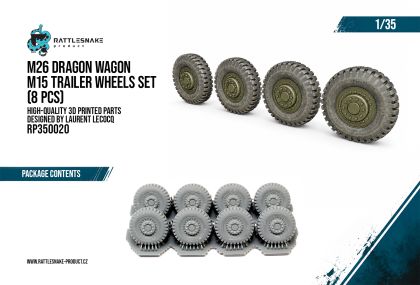 1:35 M26 Dragon Wagon M15 Trailer Wheels Set