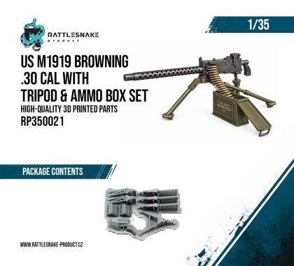 1:35 US M1919 Browing .30 CAL with tripod & ammo box set