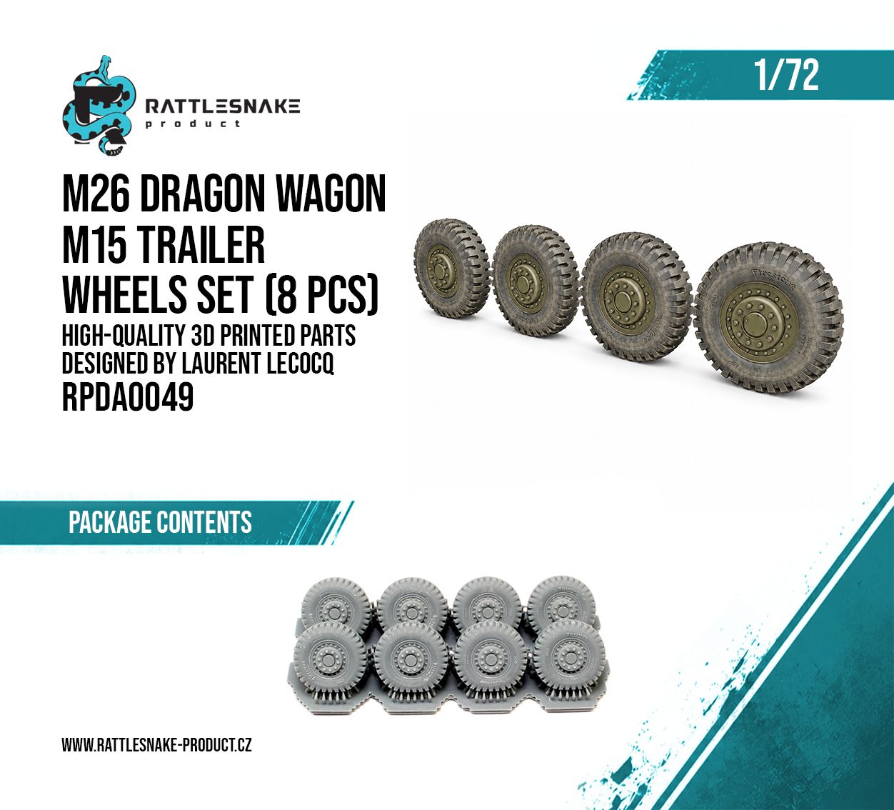 1:72 M26 Dragon Wagon M15 Trailer Wheels Set 