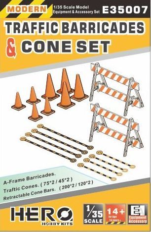 1:35 Modern Traffic Barricades & Cone Set