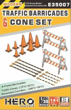 1:35 Modern Traffic Barricades & Cone Set