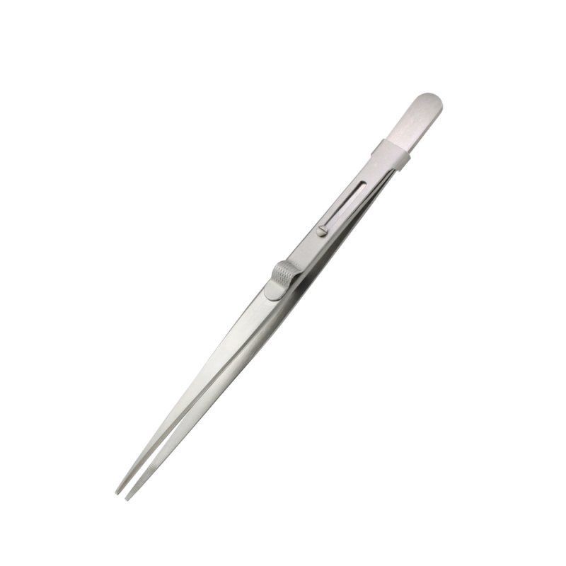 Fine Serrated Locking Stainless Steel Tweezers