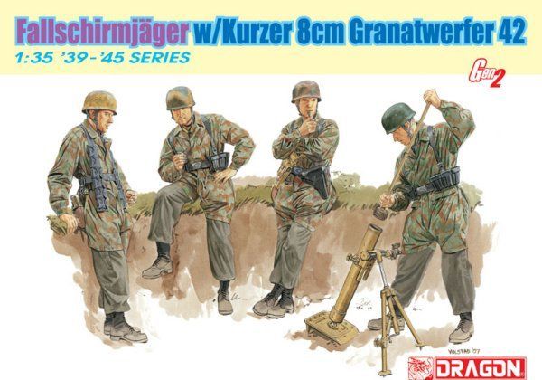1:35 Fallschirmjäger w/Kurzer 8cm Granatwerfer42