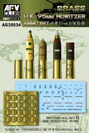 1:35 U.K. 95mm Howitzer Ammo Set