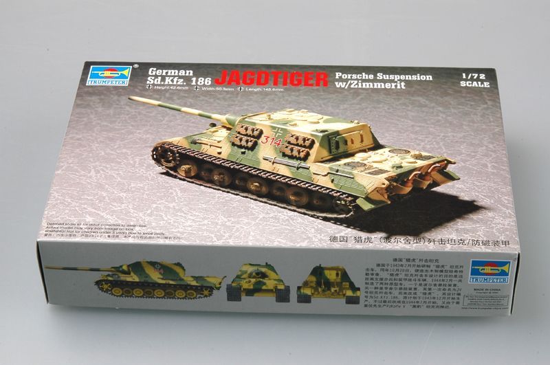 1:72 German Sd.Kfz 186 Jgdtiger (Porsche gear) w/Zimmerit