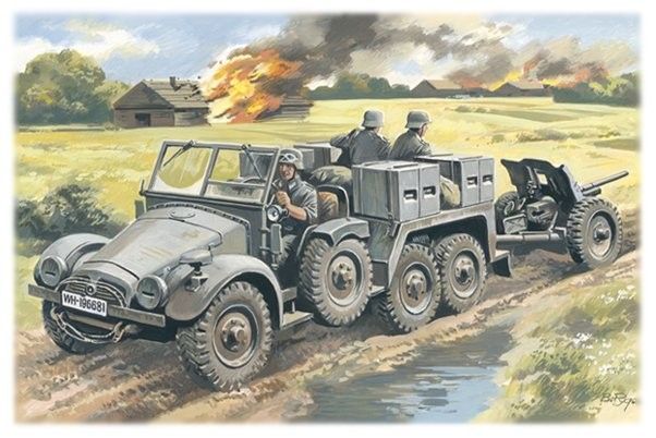 1:72 Krupp L2H143 Kfz.69: German Artillery Tractor with PaK 36 Gun
