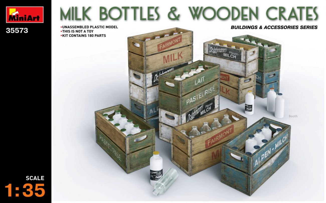 1:35 Milk Bottles & Wooden Crates