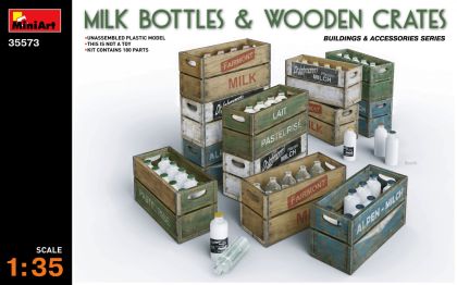 1:35 Milk Bottles & Wooden Crates