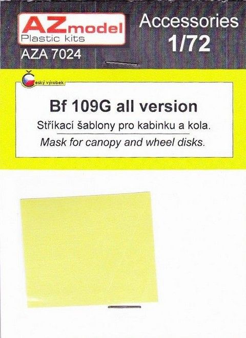 1:72 Bf 109G masky pro kabinu a kola