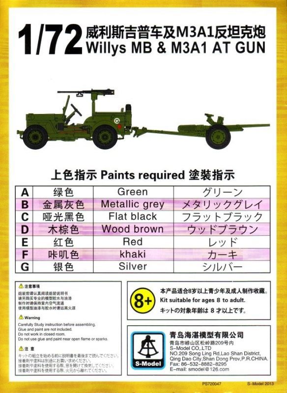 1:72 Willys MB a M3A1 AT GUN