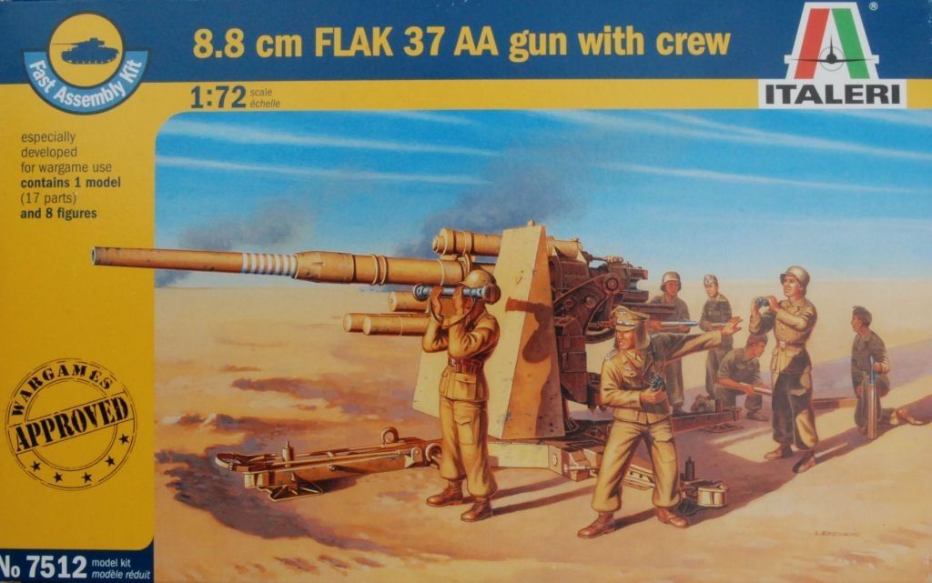 1:72 8.8 cm FLAK 37 AA gun with crew