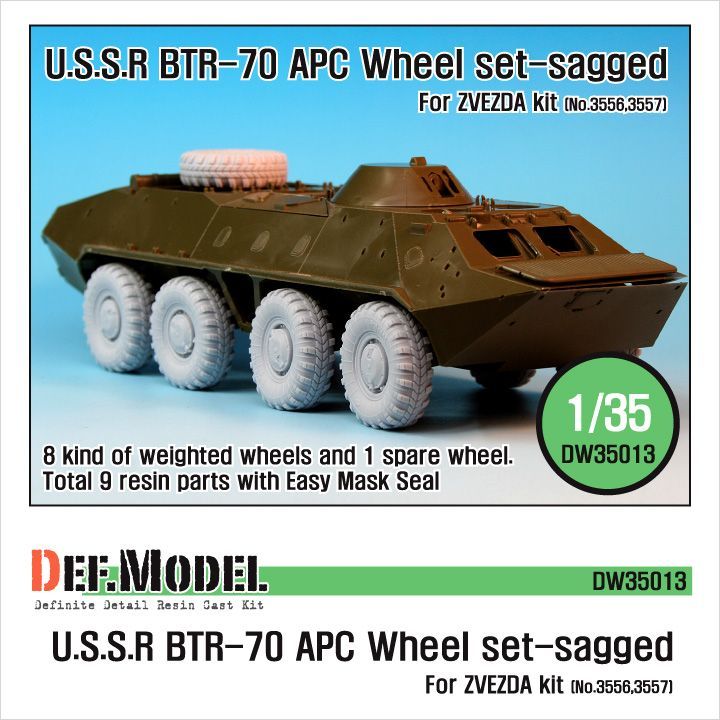 1:35 BTR-70 APC Sagged Wheel set (for Zvezda 1:35 )