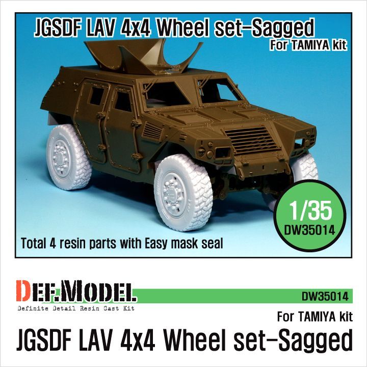 1:35 GSDF LAV 4x4 Sagged Wheel set (for Tamiya 1:35 )