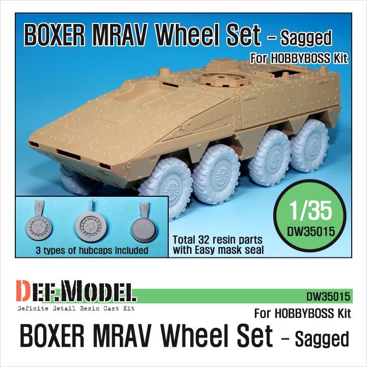 1:35 GTK Boxer MRAV Sagged Wheel set (for Hobbyboss 1:35 )