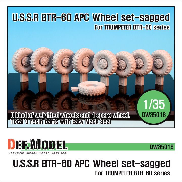1:35 BTR-60 APC Sagged Wheel set (for Trumpeter 1:35 )