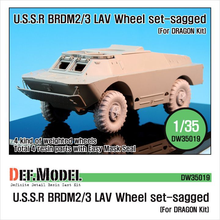 1:35 BRDM-2/3 LAV Sagged Wheel set (for Dragon 1:35 )